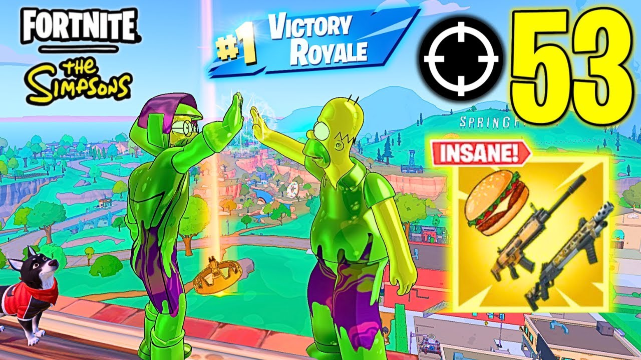 Fortnite The Simpsons | 53 Kill Duo vs Squads Win Gameplay (Keyboard & Mouse)