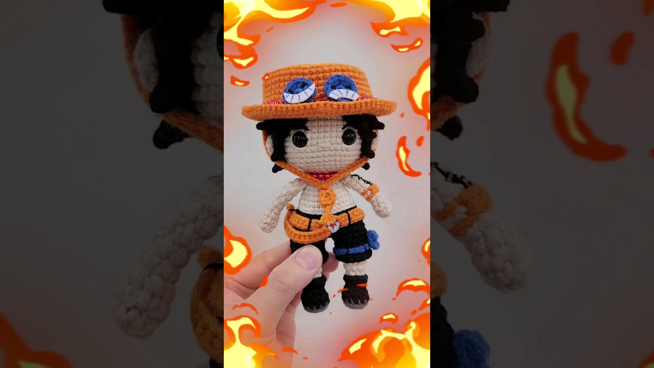 🔥#ace #onepiece #anime #crochet #doll #handmade #moclen #quequecrochet #tutorial #merameranomi
