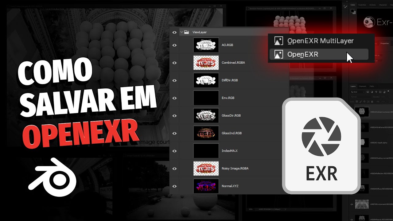 Como fazer renderizar sua cena em OpenEXR no Blender e abrir no Photoshop?