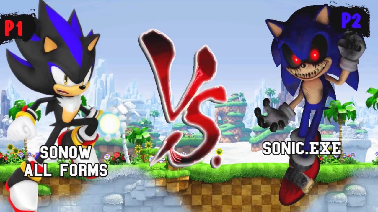 Sonow all forms VS Sonic exe I Sonic Battle JUS MUGEN v4