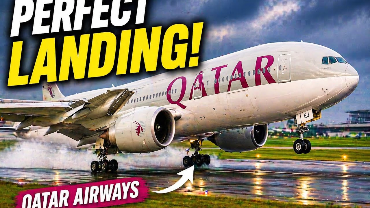 Boeing 777 A7-BEJ QATAR AIRWAYS landing on Techo international airport ✈️ in Cambodia🇰🇭