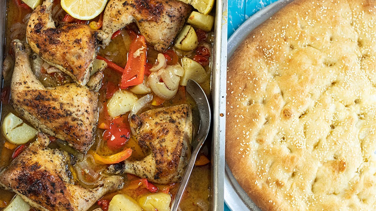 Greek Roasted Chicken & Peppers: Sheetpan Dinner Ready in an Hour!