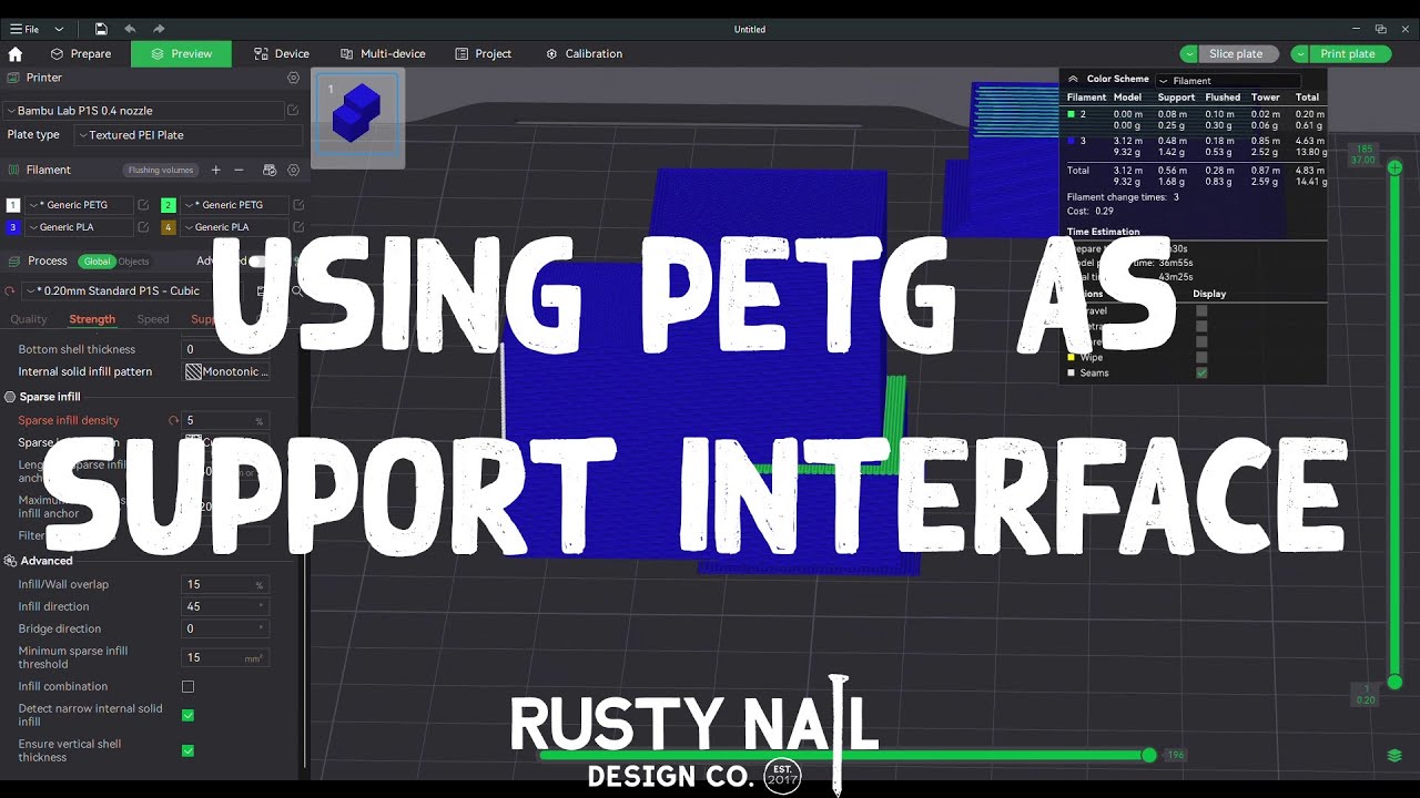 Using PETG as a Support Interface for PLA prints #3dprinter #bambulaba1