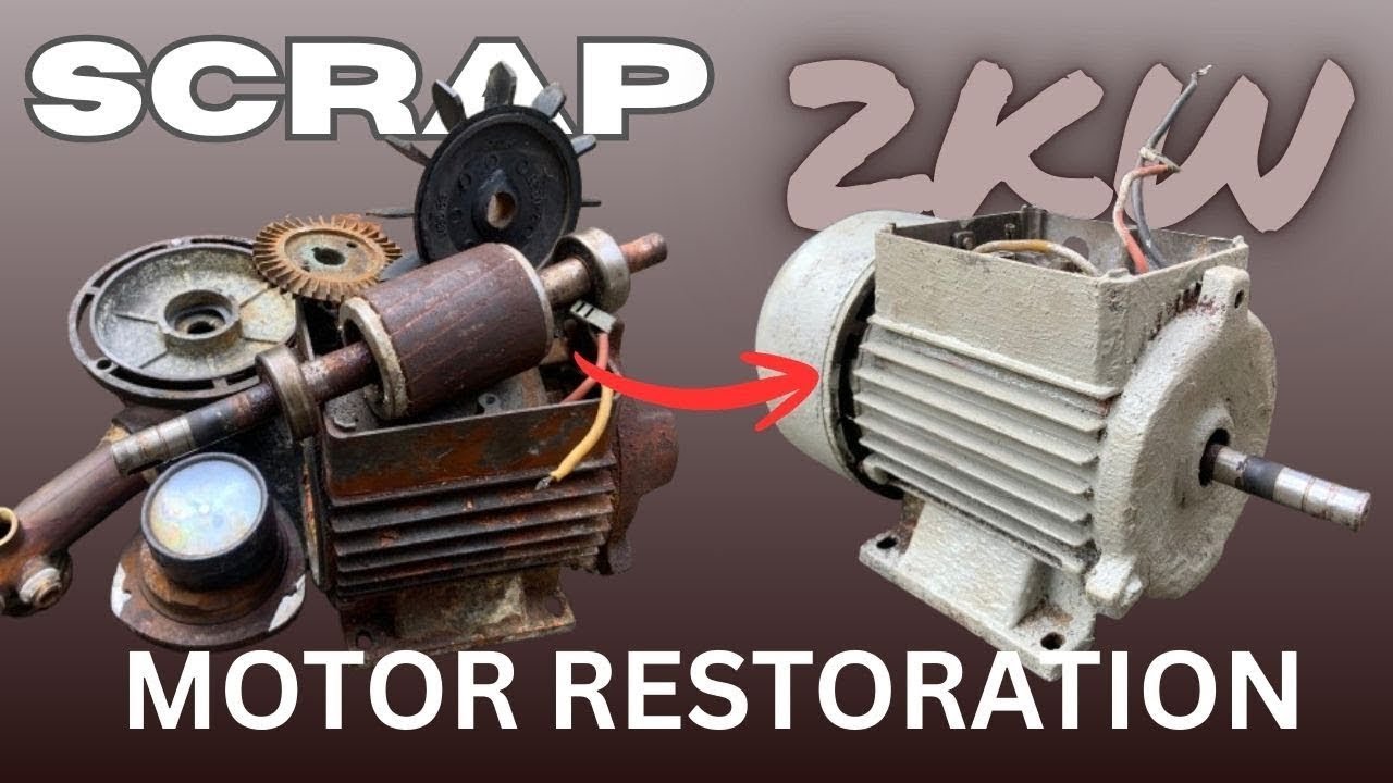 I TOOK A SCRAP WATER PUMP MOTOR AND RESTORED IT TO A 2KW INDUCTION MOTOR