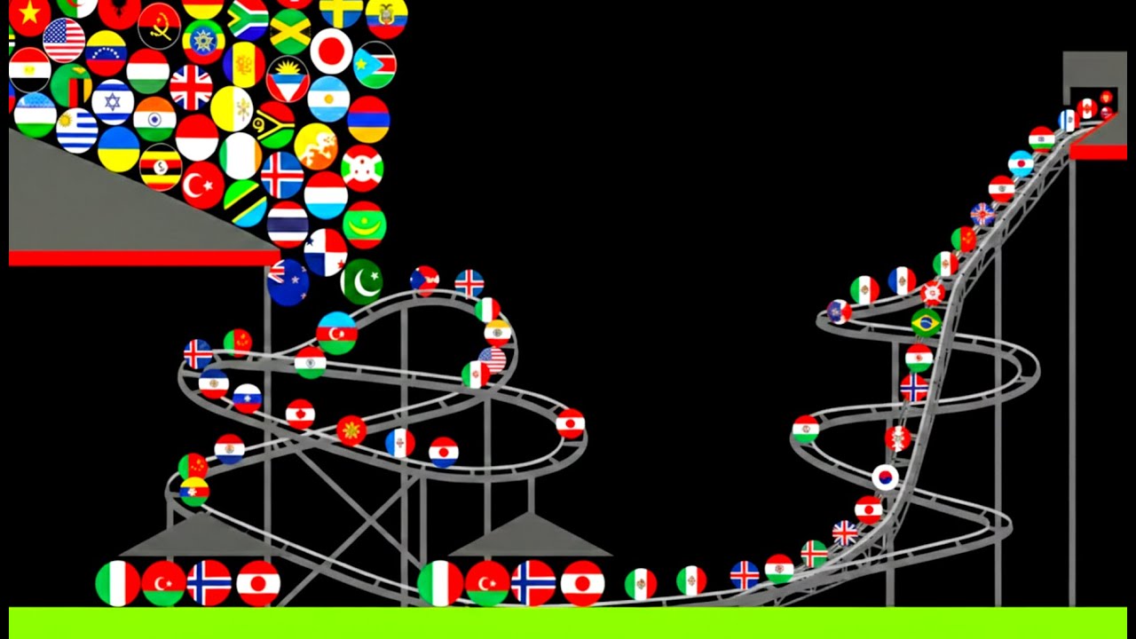 22 Countries Marble Race In Algodoo