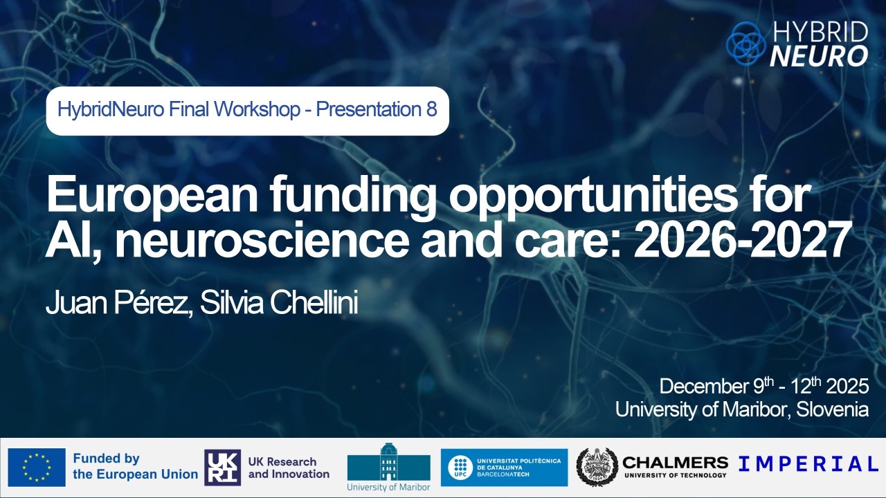 European funding opportunities for AI, neuroscience and care - J.Pérez, S.Chellini - NB25 Present. 8