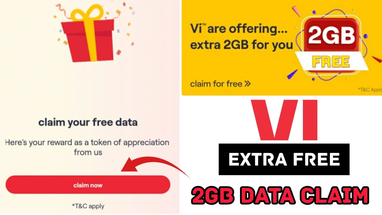 Vi extra 2GB data claim | Vi new offer extra 2GB data for you | Vi 2GB free data | Vi data delight