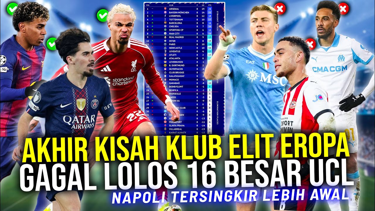 KLASEMEN AKHIR DAN BAGAN 16 BESAR UCL 25/26! LIVERPOOL NGAMUK PSG TERPELESET NAPOLI TERSINGKIR