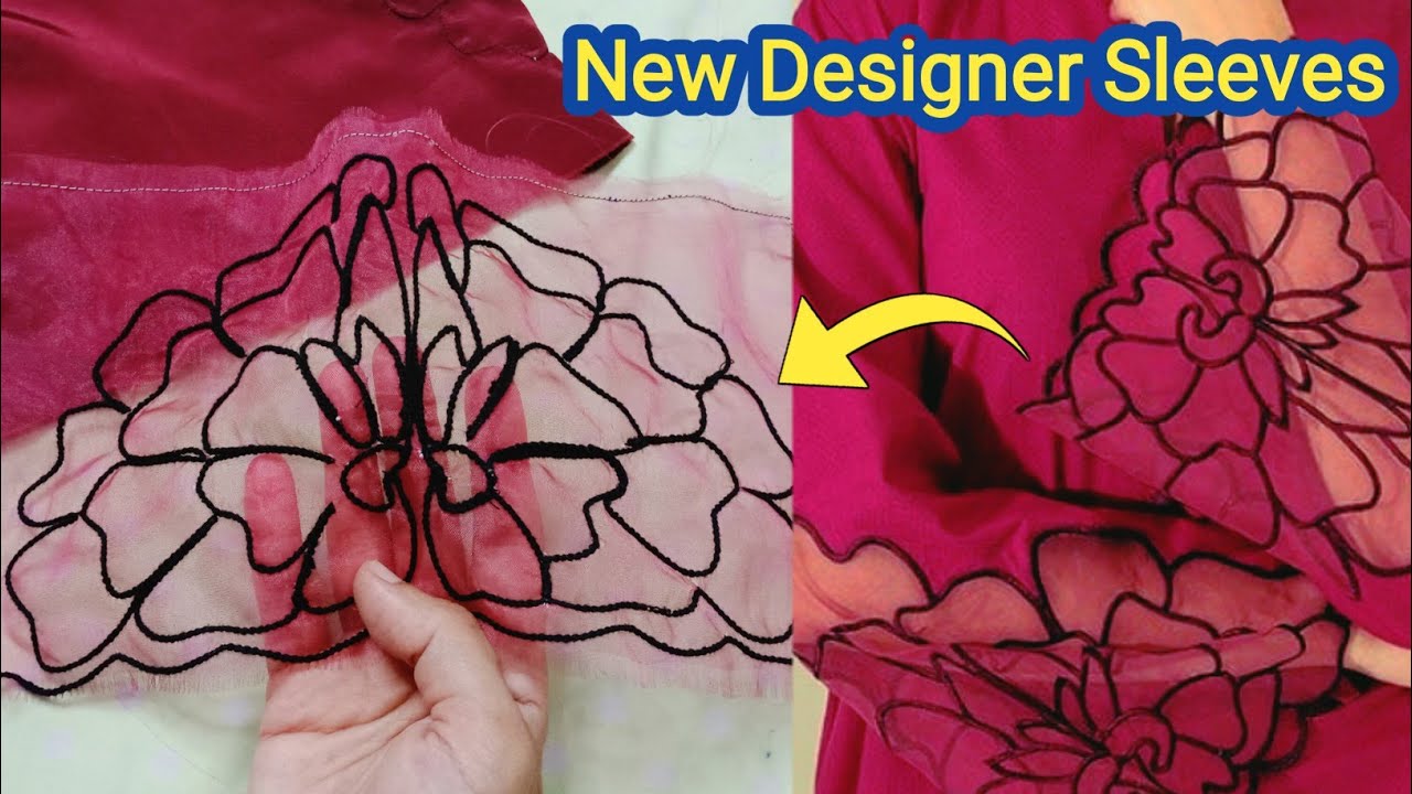 Flower Cutwork Lawn Embroidery Sleeves & Daman Design_New Stylish Sleeves Design_Trouser Design