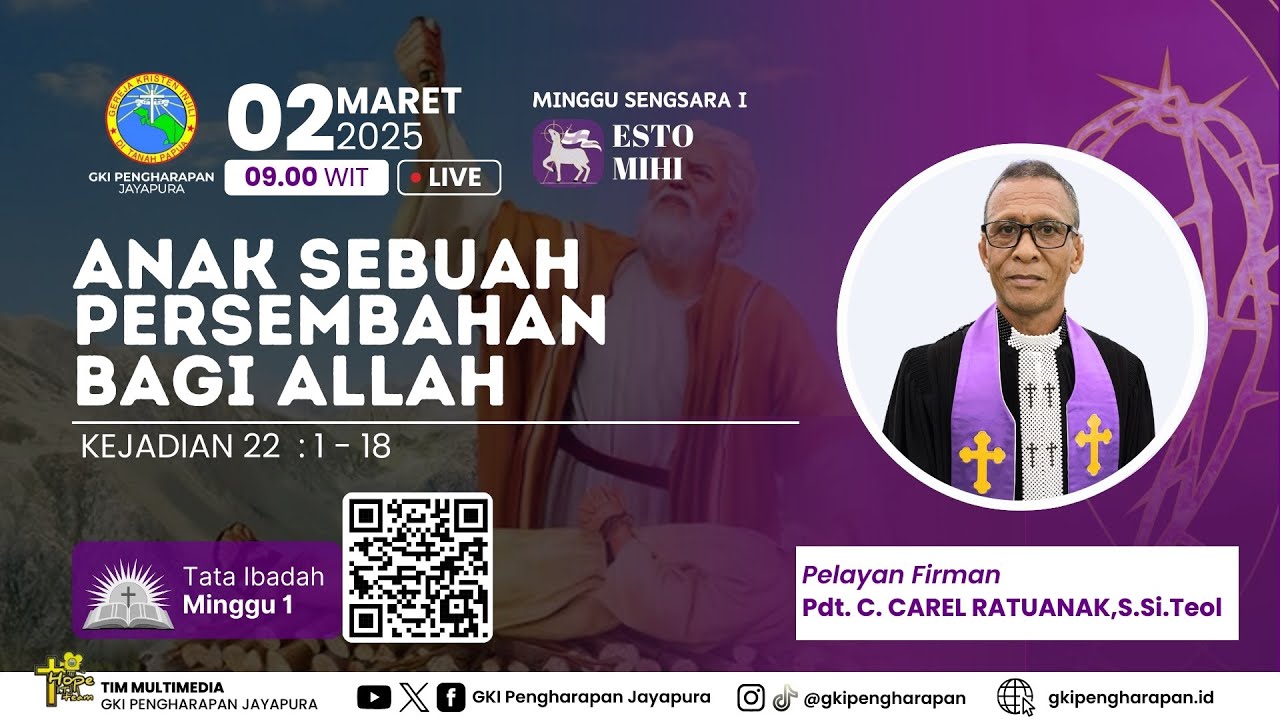 (02 MARET 2024) IBADAH MINGGU SENGSARA I 