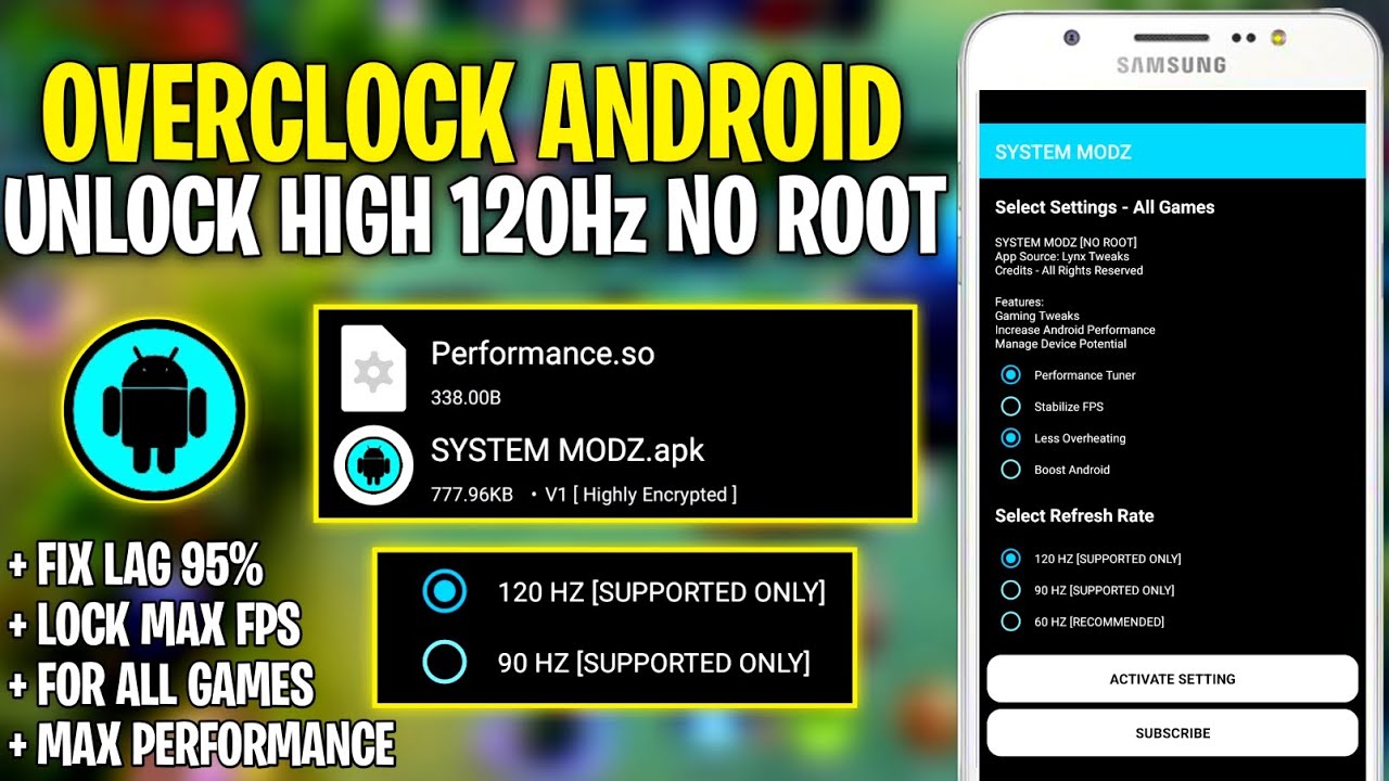 Maximize Android Performance Overclock No Root | Stabilize FPS and Enable 120Hz Refresh Rate