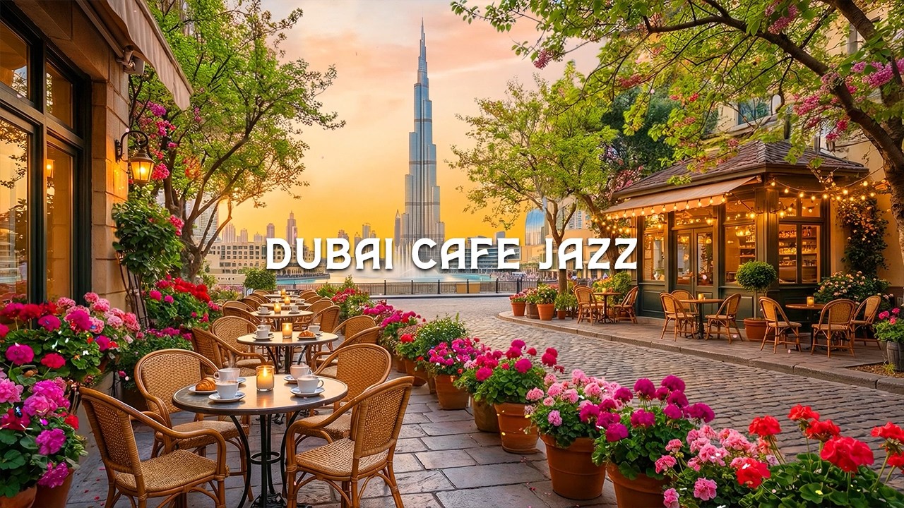 Dubai Morning Jazz Music ☕ Cozy Balcony Café Ambience & Smooth Jazz Music for Study, Work, Focus