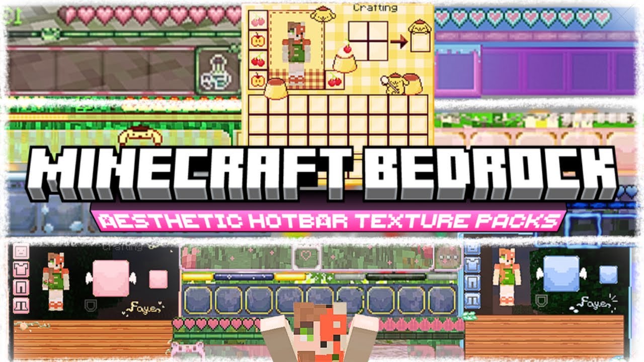 10 NEW Hotbar GUI Texture Packs | Minecraft PE & Bedrock 1.21 *+: 💛｡.