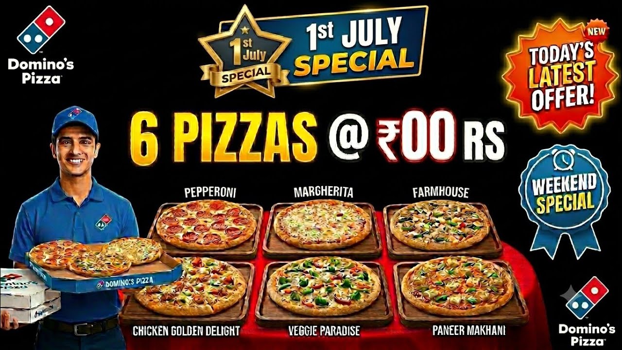 6 DOMINOS PIZZA in ₹00 मे😋|dominos coupon code today|Domino's Pizza offer|dominos pizza offers today
