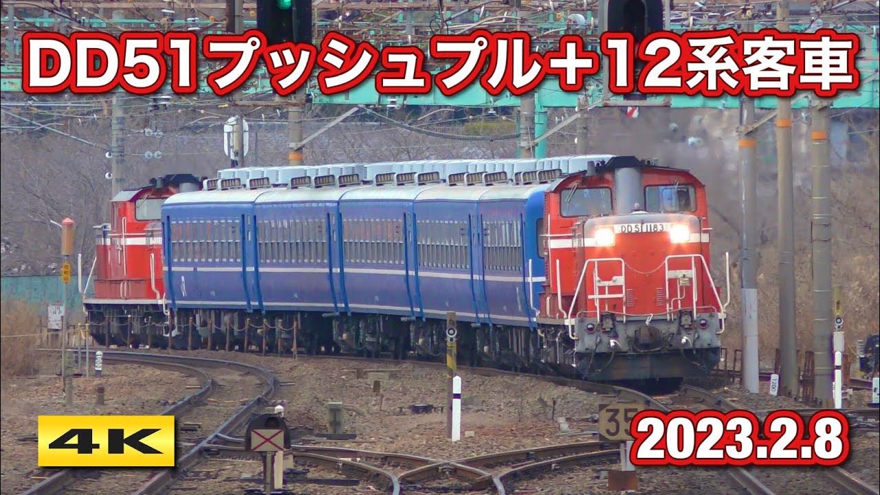 貴重！DD51 PP+12系客車 米原訓練 2023.2.8【4K】