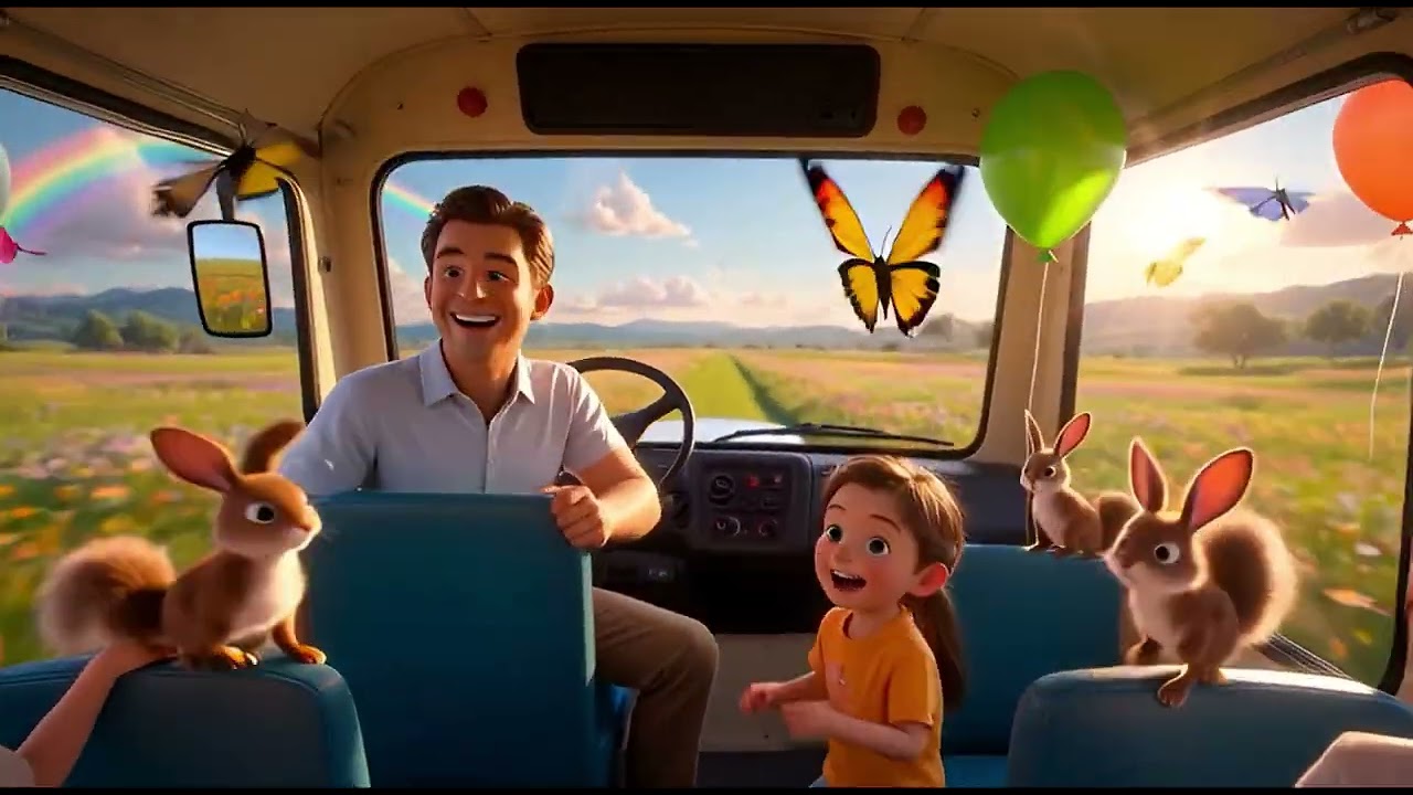 Wheels on the Bus 🚌 | Nursery Rhymes for Kids | 3D Cartoon AI Animation | Preschool Songs