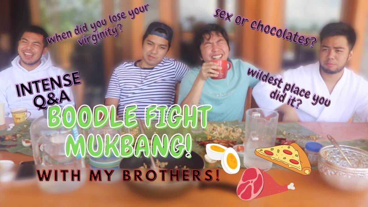 Boodle Fight MUKBANG With My Brothers! (intense q&a)