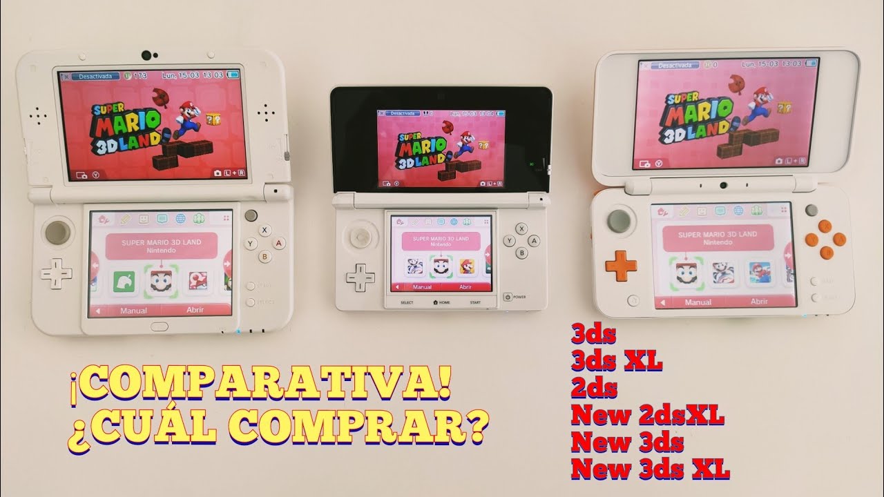 Comparativa entre Nintendo 3ds, 3ds XL, 2ds, New 2ds XL New 3ds y New 3ds XL ¿Cuál comprar? // 2025