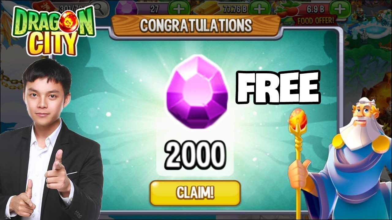 Nhận Miễn Phí 100 GEMS Quá Là May Mắn  | Vũ Liz Dragon City