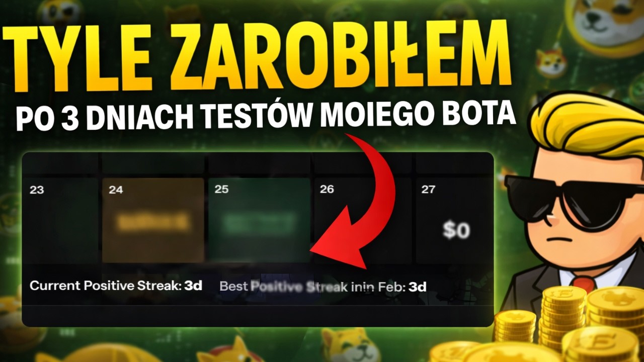 TYLE ZAROBIŁ M&Oacute;J BOT PO 3 DNIACH TEST&Oacute;W -Meme Coins Copy Trading