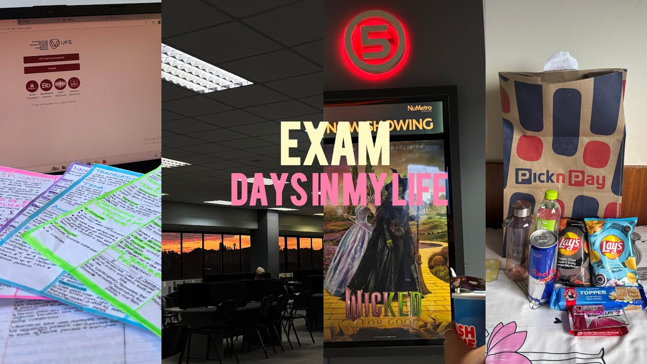 Exam days at The University of the Free State| cinema dates| studying| packing| and many more