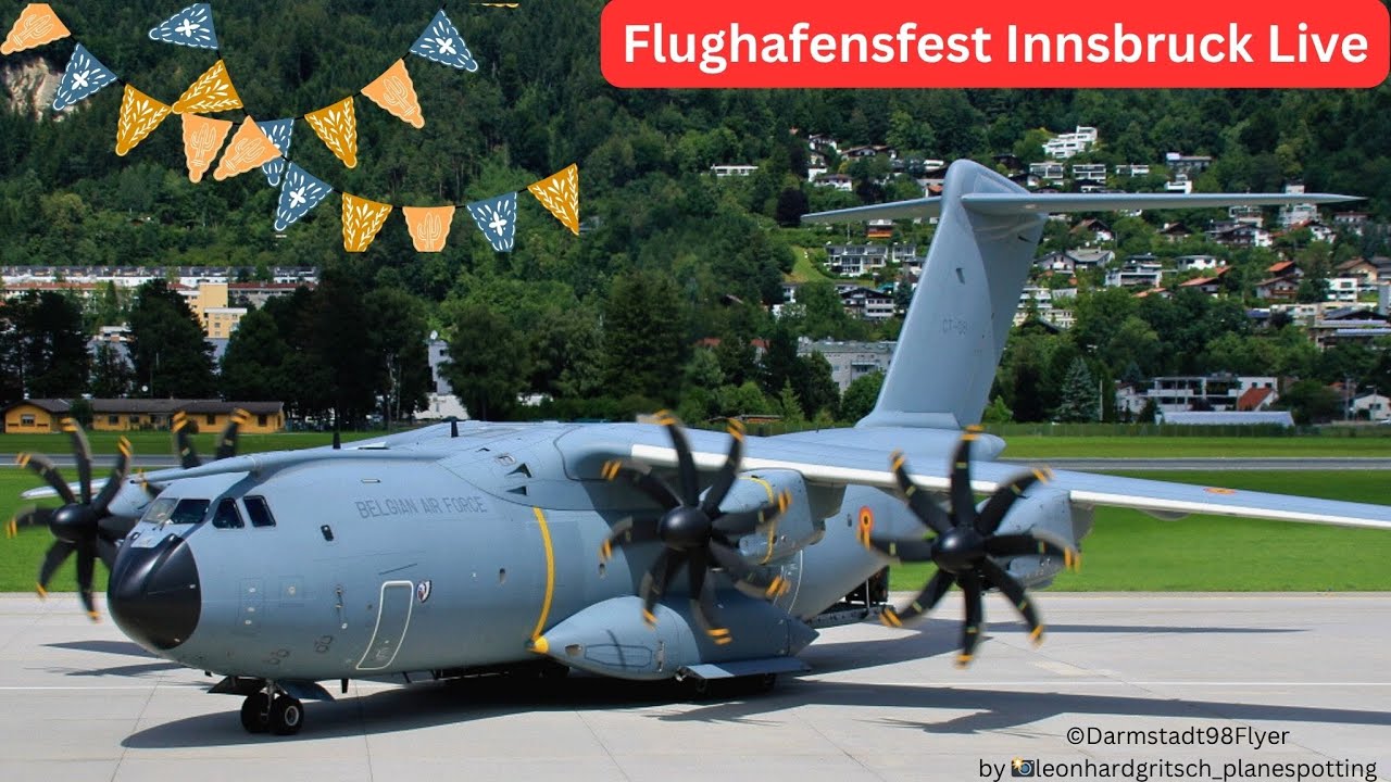 ✈️DC6 Innsbruck Airport Live | Flughafenfest | #d98flyer #innsbruck #planespotting #eurofighter