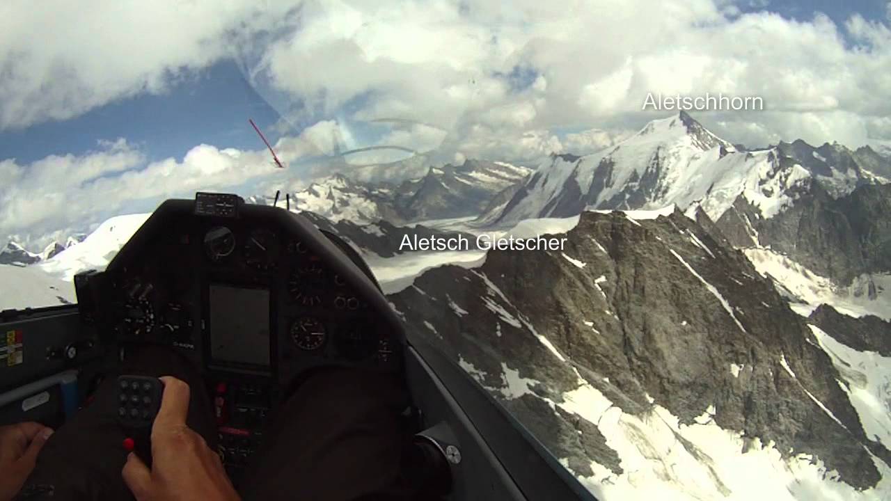 Glider Flight from Puimoisson to the Aletschglacier