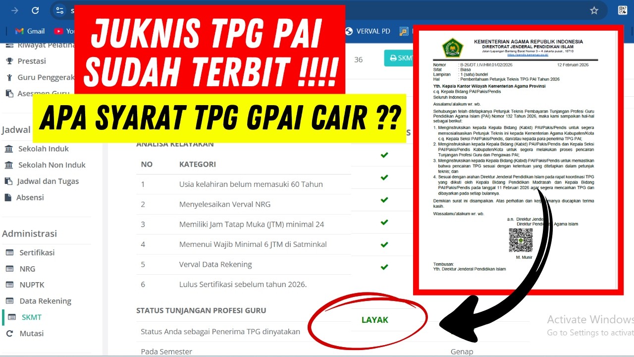 JUKNIS SERTIFIKASI GURU PAI 2026 | TERBARU - PENCAIRAN TPG GURU PAI