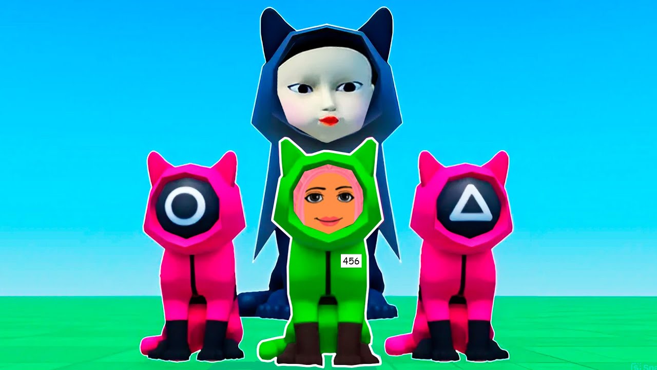 ВЕСЕЛЫЕ КОТЯТА В РОБЛОКС ИГРАЮ В ИГРУ КАЛЬМАРА! Kitten Game