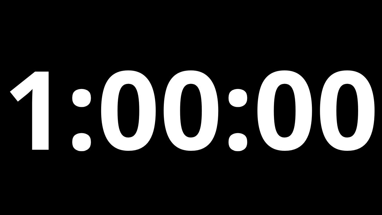 60 Minutes Timer With Black Background | No Music