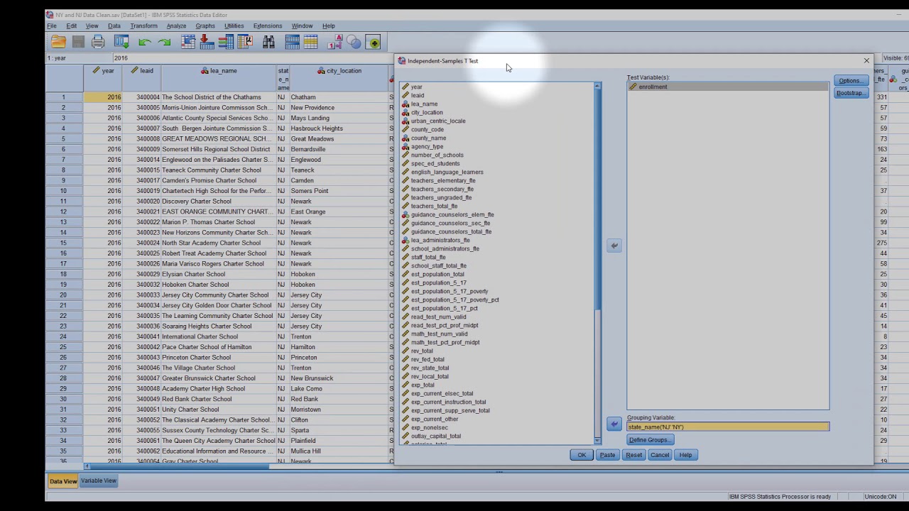 Using SPSS Running an Independent Samples T-Test