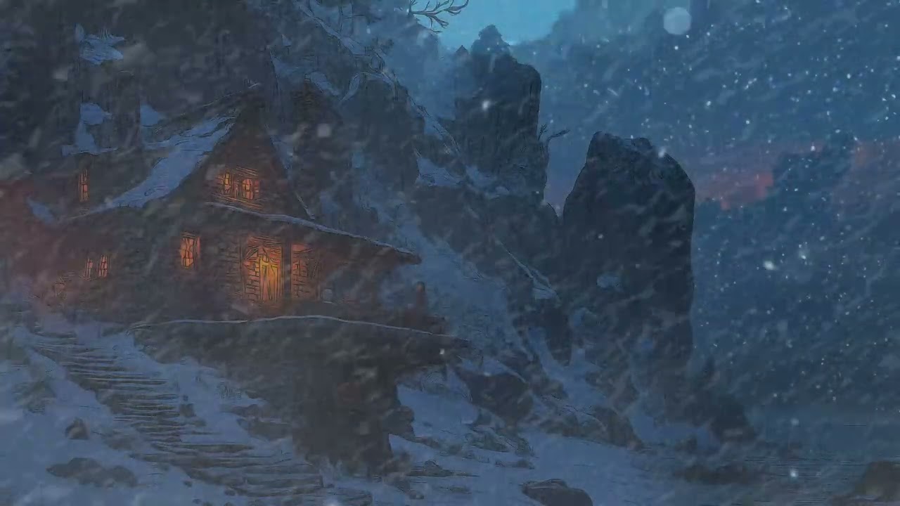 (No Ads) Blizzard Ambience for Sleeping | Cold Wind Through Trees