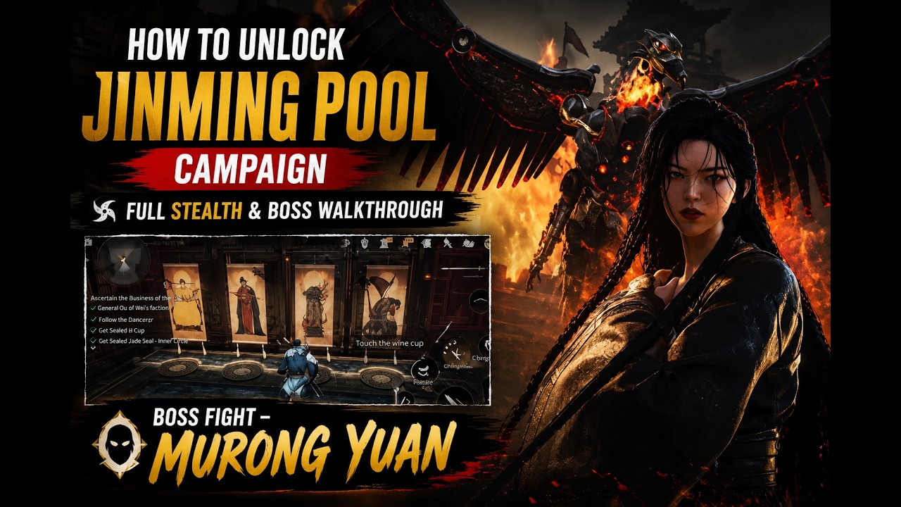 How to Unlock Jinming Pool Campaign | Full Stealth & Boss Walkthrough | Boss fight &ndash; Murong Yuan