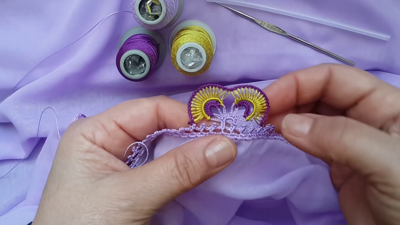 372-💜İlmek ilmek alıp geçtik çok gösterişli ve kolay tığ oyası model yapımı