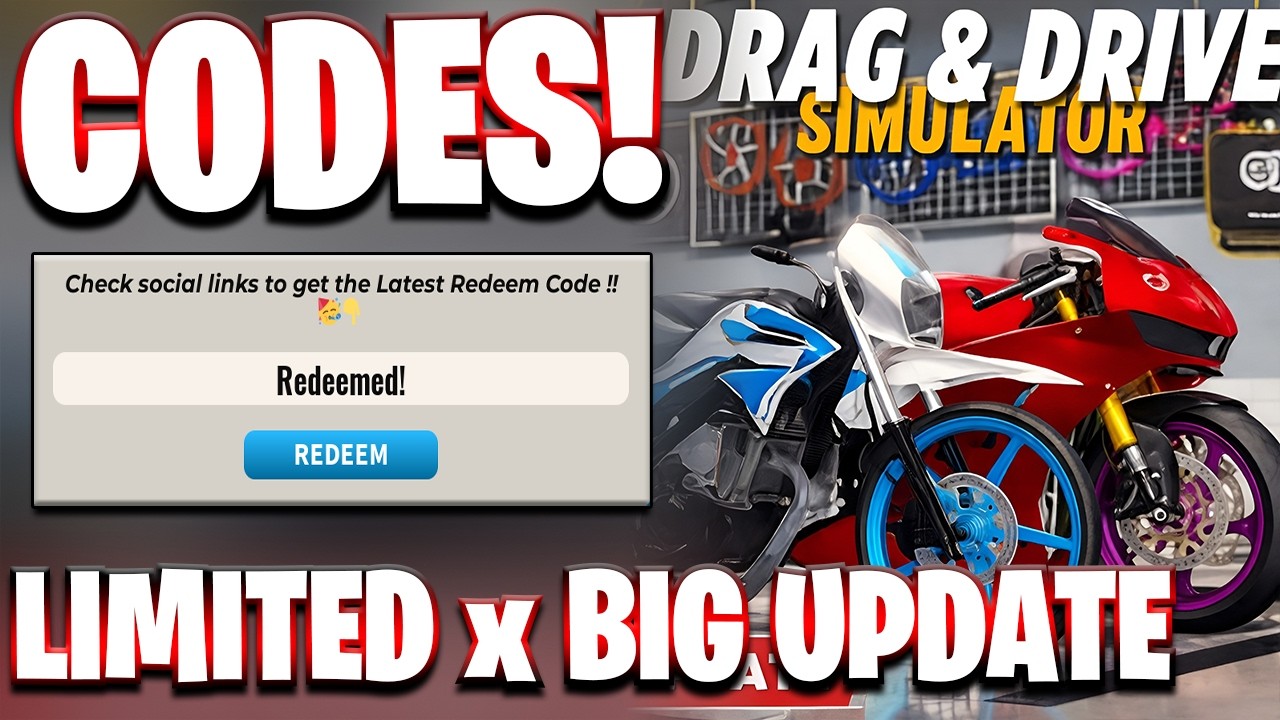 НОВИНКА! ВСЕ КОДЫ ДЛЯ БОЛЬШОГО ОБНОВЛЕНИЯ DRAG DRIVE SIMULATOR В ОГРАНИЧЕННОМ КОЛИЧЕСТВЕ! КОДЫ ДЛ...