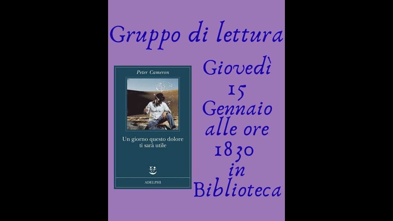 GRUPPO DI LETTURA - Un giorno questo dolore ti sarà utile di Peter Cameron parte 2