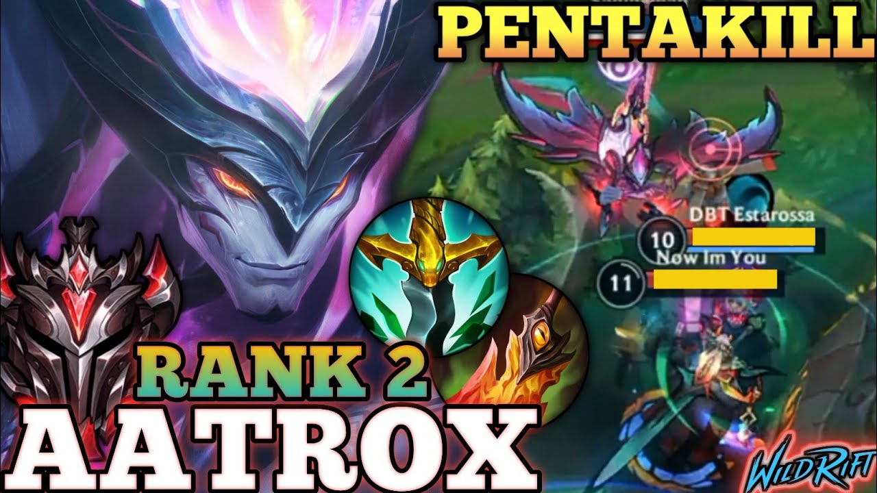 AATROX TOPLANE KILLER MVP PLAY! BEST META BUILD ABUSE - TOP 2 GLOBAL AATROX BY Saqibeinan- WILD RIFT
