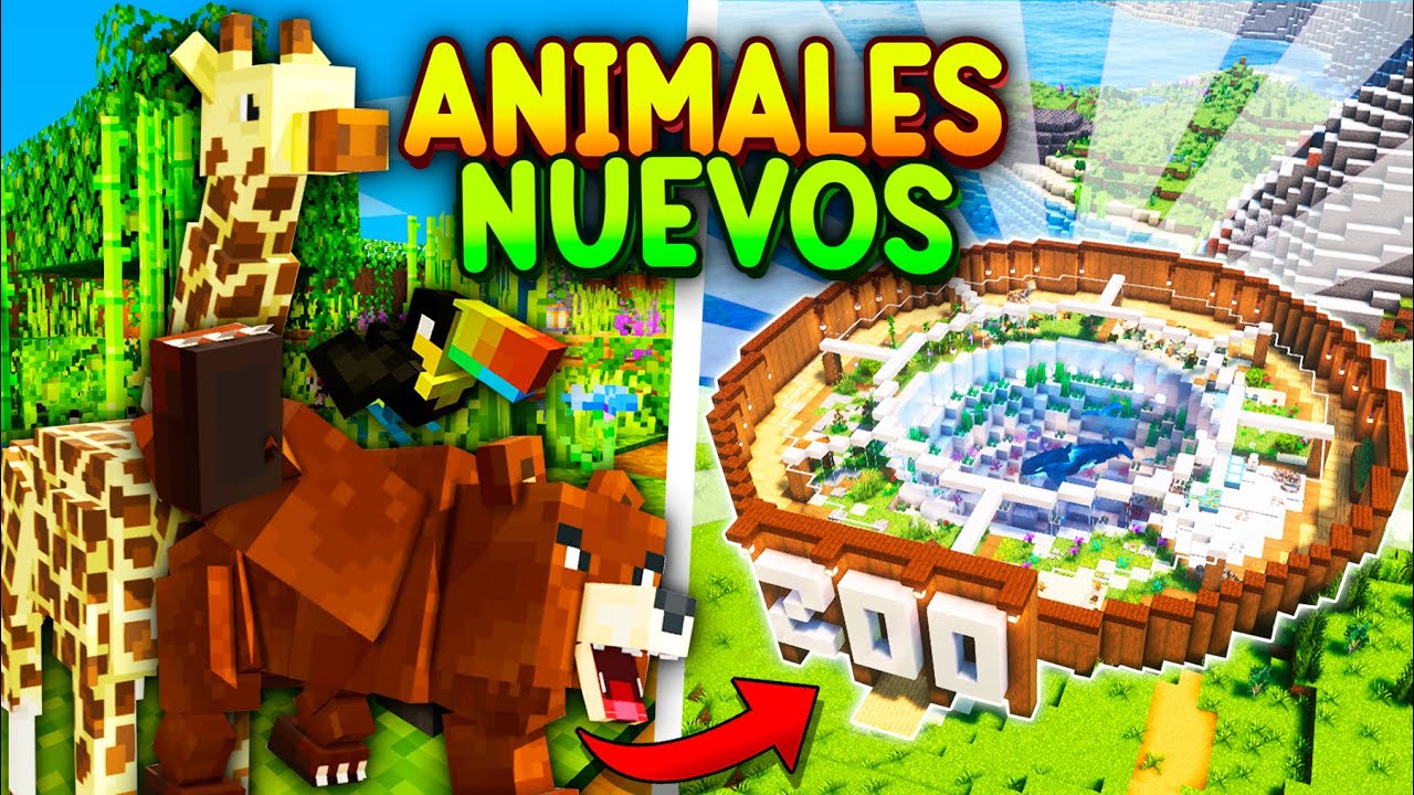 Construí un ZOOLÓGICO con ANIMALES que NO EXISTEN  en MINECRAFT 🐋🐍