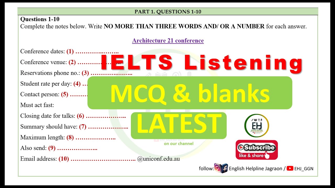 #ielts #listening Architecture 21 conference NT160EHJ #ehjagraon