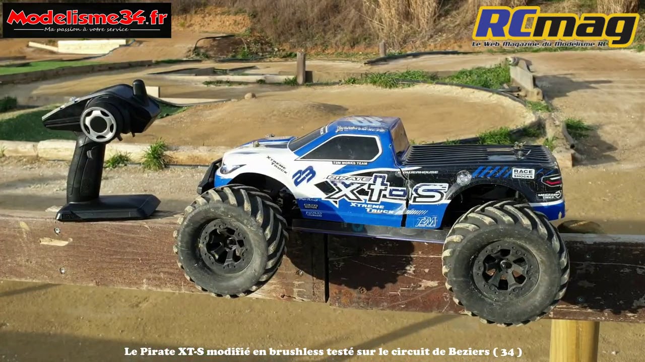 Essais du Pirate XT-S modifié en brushless sur le circuit du club de Béziers - RC CAR