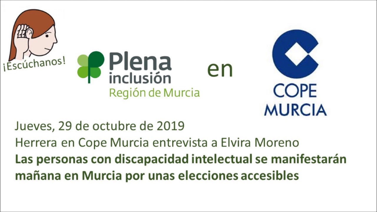 Entrevista en Cope Murcia: elecciones accesibles #QueNoTeEnteras 29/10/19