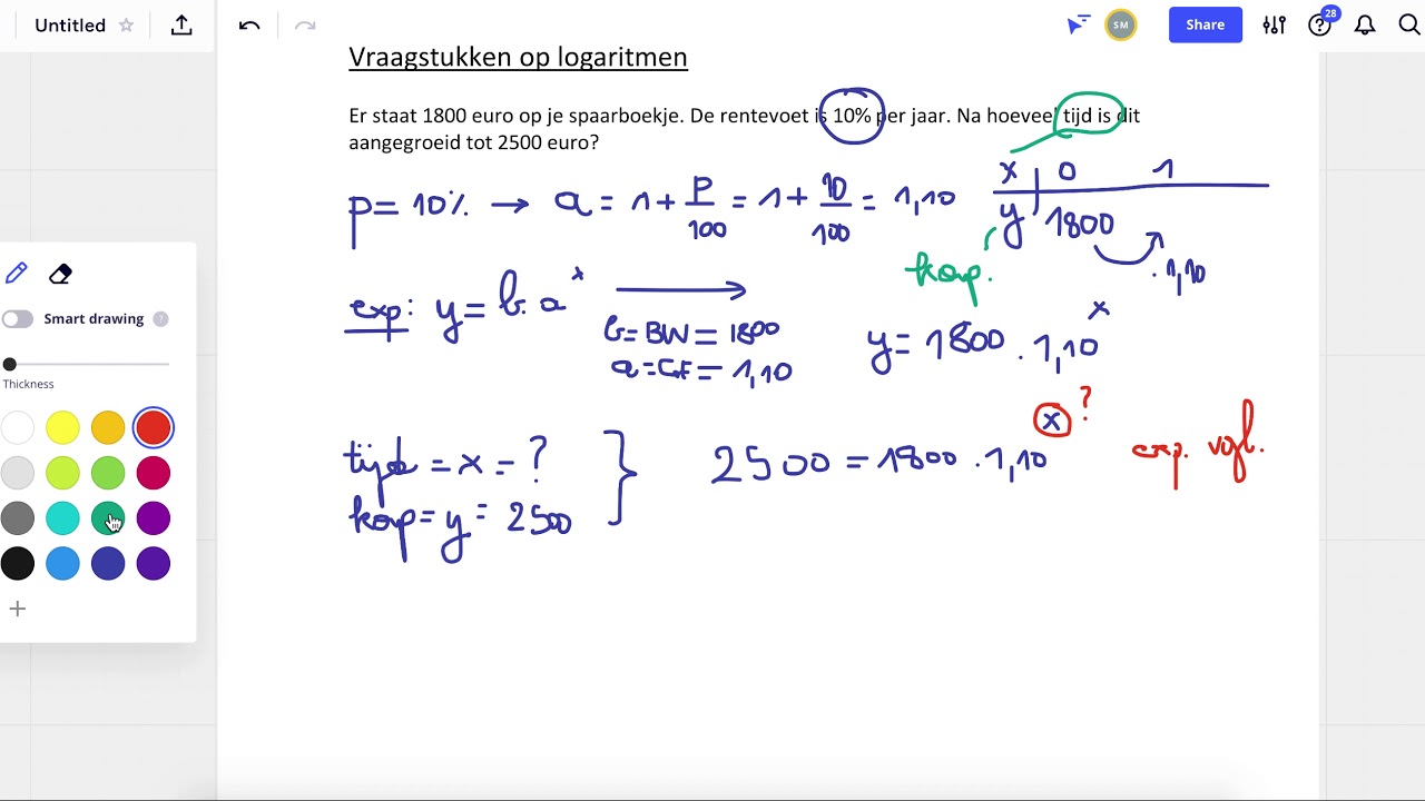Vraagstuk op logaritmen