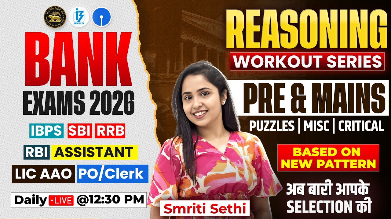 Daily Reasoning Workout 🔥 | Prelims + Mains Reasoning | SBI / IBPS / RBI Assistant 2026 | Day 9