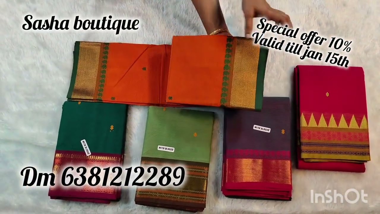 🌼OFFER SALE🌼Unwrap Joy, Wear Tradition.kanchi cotton small border🌼 @Sashaboutique2024 