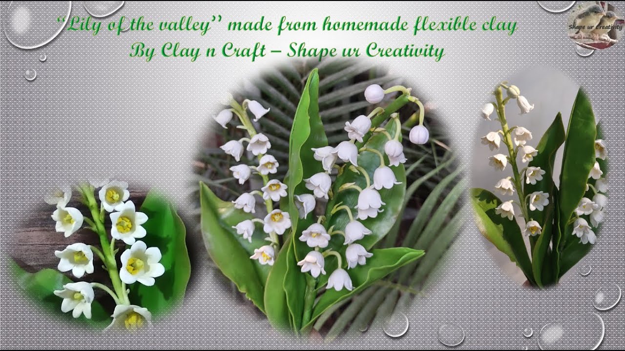 Tutorial: Lily of the valley made from homemade flexible clay..DIY Clay flowers