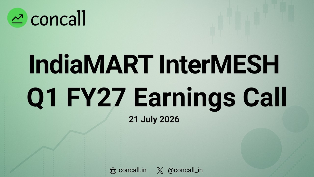 IndiaMART InterMESH Q1 FY27 Earnings Conference Call | Concall.in