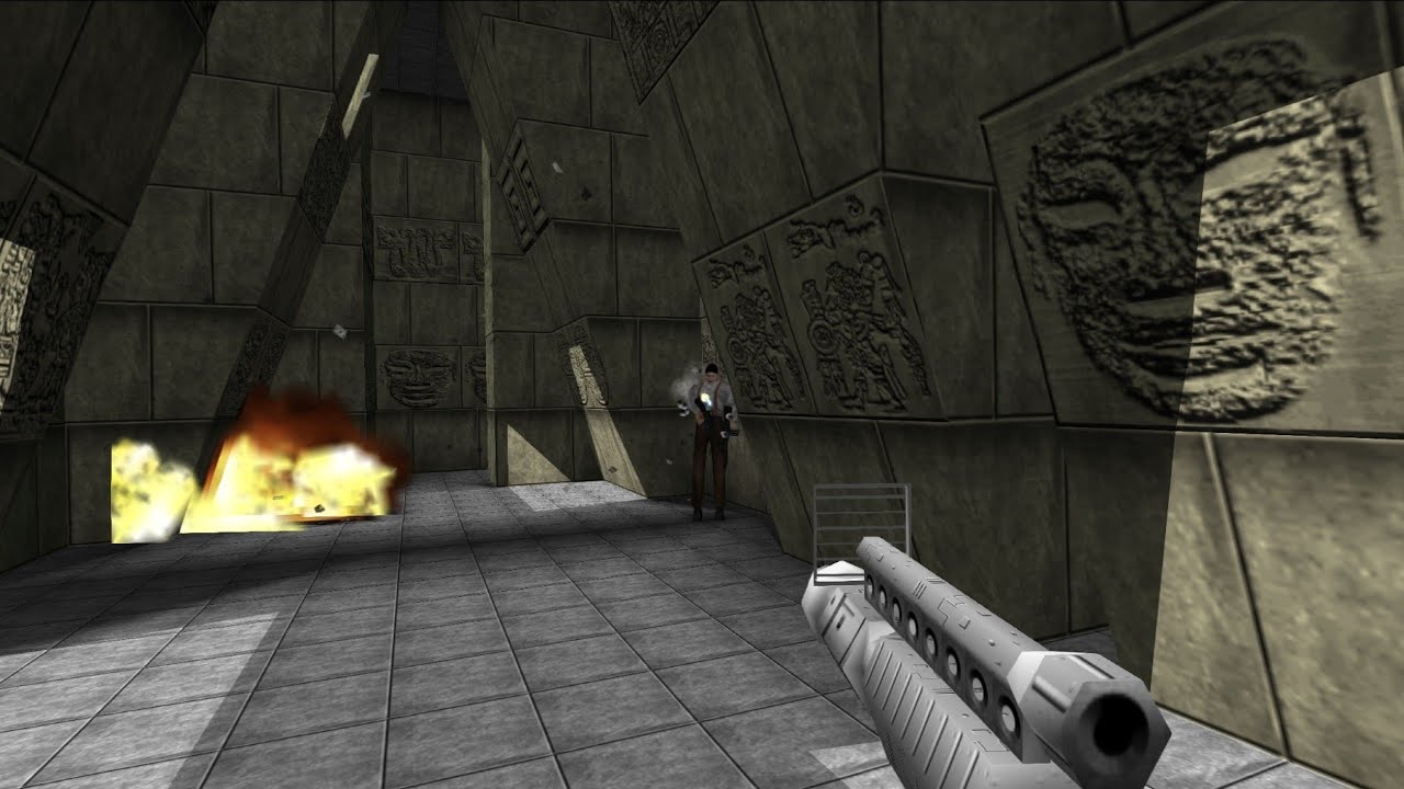 Goldeneye N64 - Hard Difficulty Walkthrough (Secret level 1 Aztec, Boss fight Jaws)