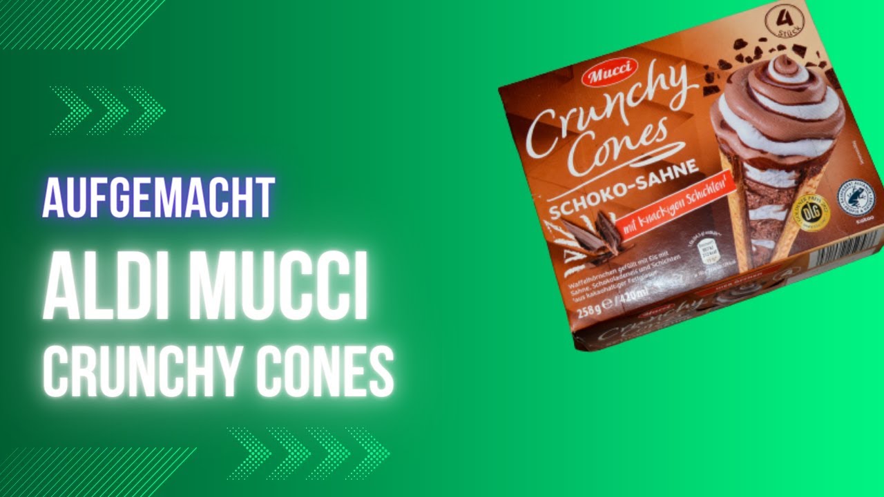 Aufgemacht: Aldi Mucci Crunchy Cones Schoko Sahne 2023