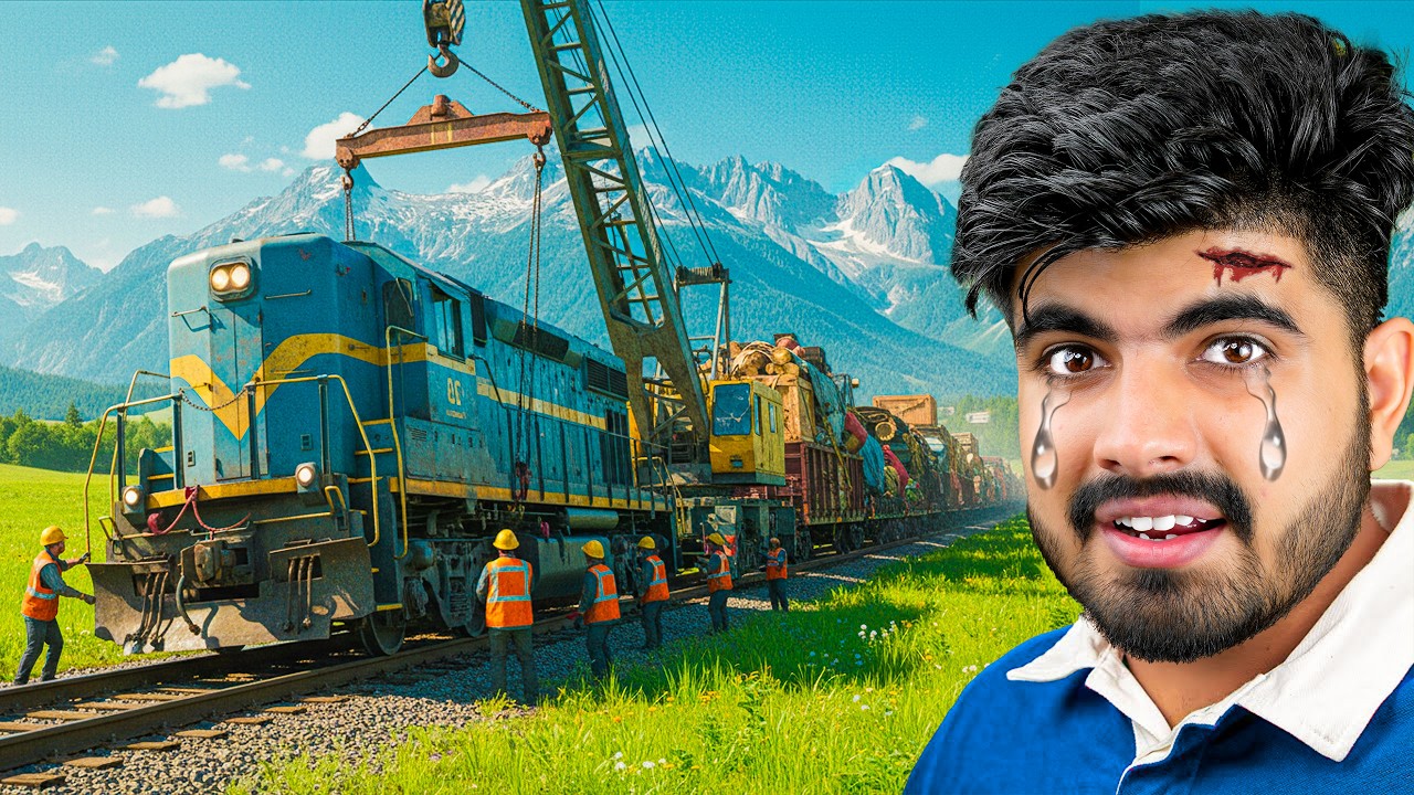 RECOVERING TRAIN WITH BIG CRANE