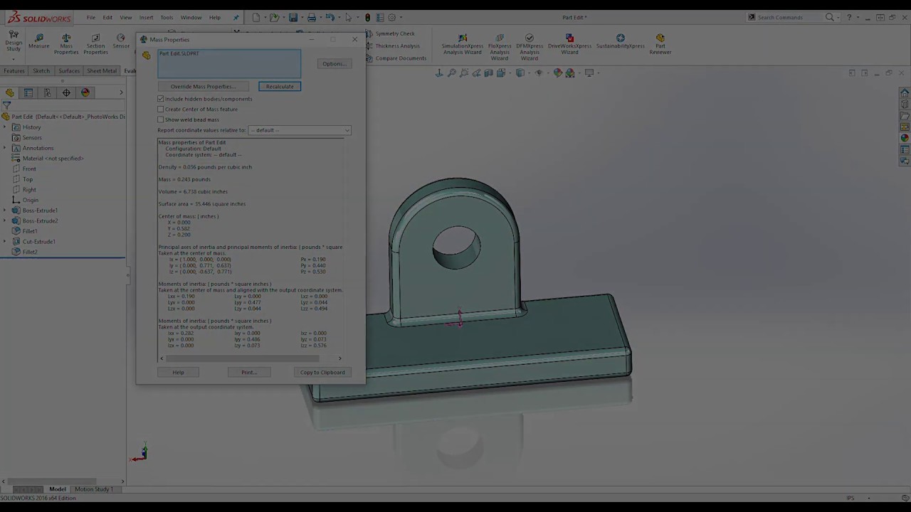 SolidWorks Tutorial for Beginners #76 - How to Use Mass Properties Tool